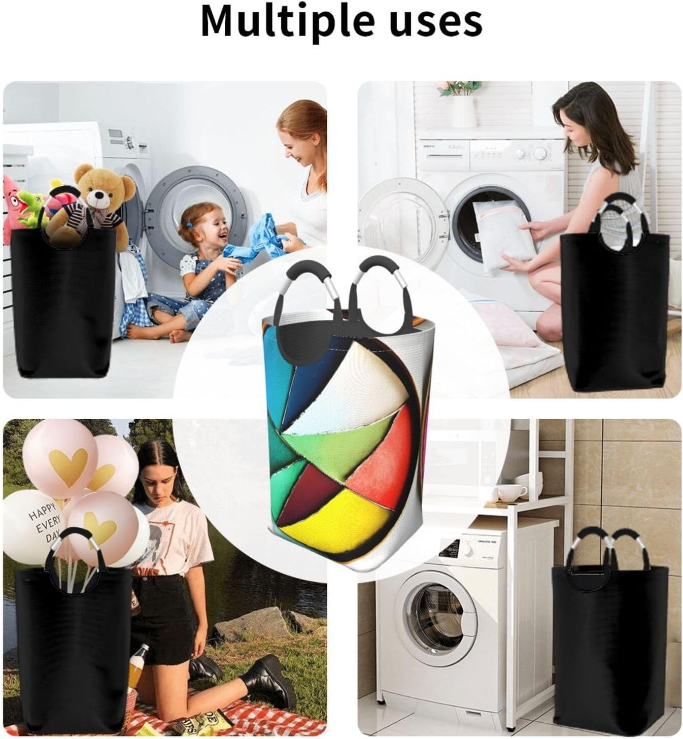 Round palette Foldable storage bag, 50L capacity, suitable for laundry room, dormitory bedroom, dirty clothes storage basket.
