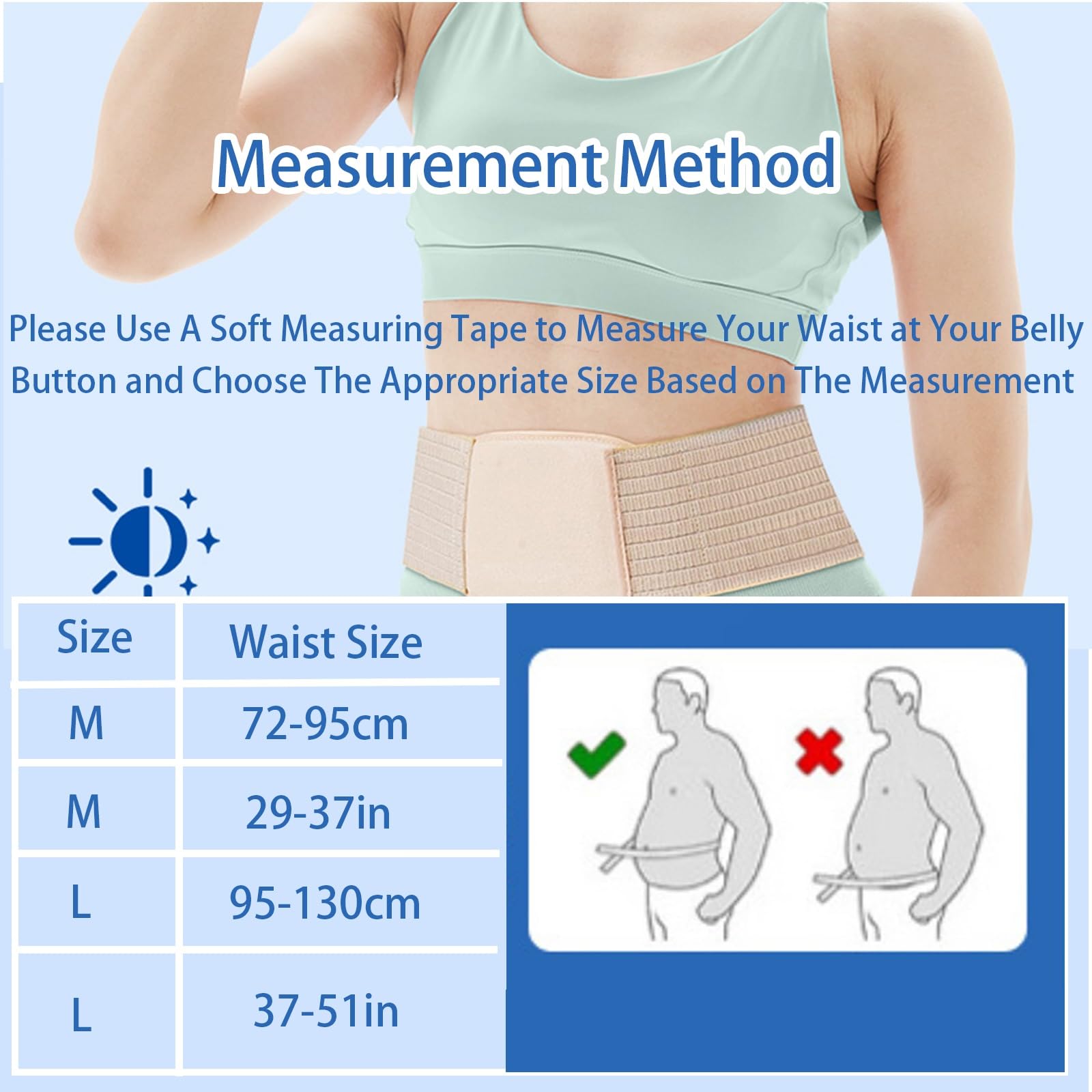 Cintura Ernia Ombelicale per Uomo e Donna, Fascia Ernia Ombelicale Regolabile per Donna Addominale con Cuscinetto di Compressione per Alleviare Il Dolore(Large)