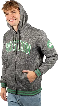 Ultra Game Men's NBA Official Super Soft Driver Full Zip Hoodie Jacket Sweatshirt
