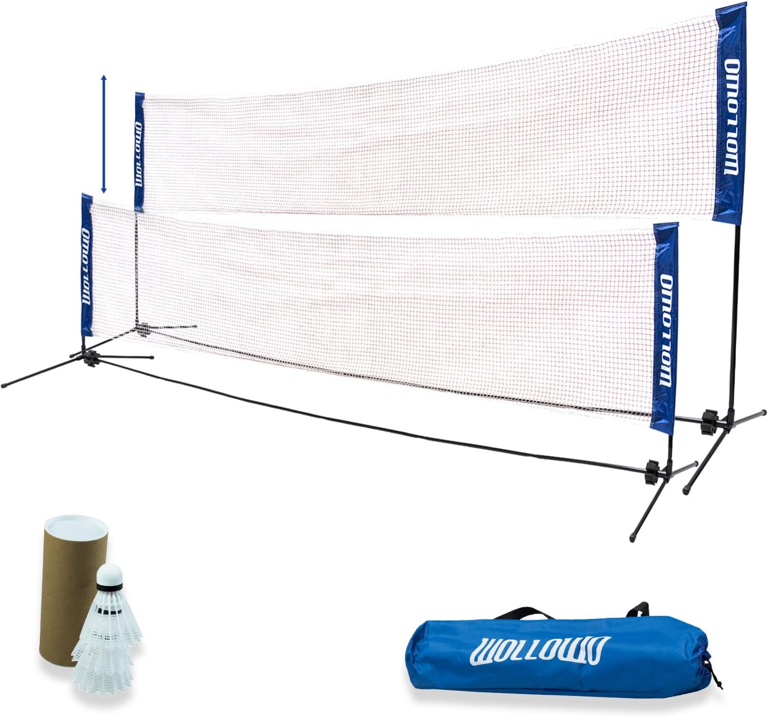 4m Foldable Portable Badminton Volleyball Net Frame Stand, FREE Shuttlecocks and Carry Bag