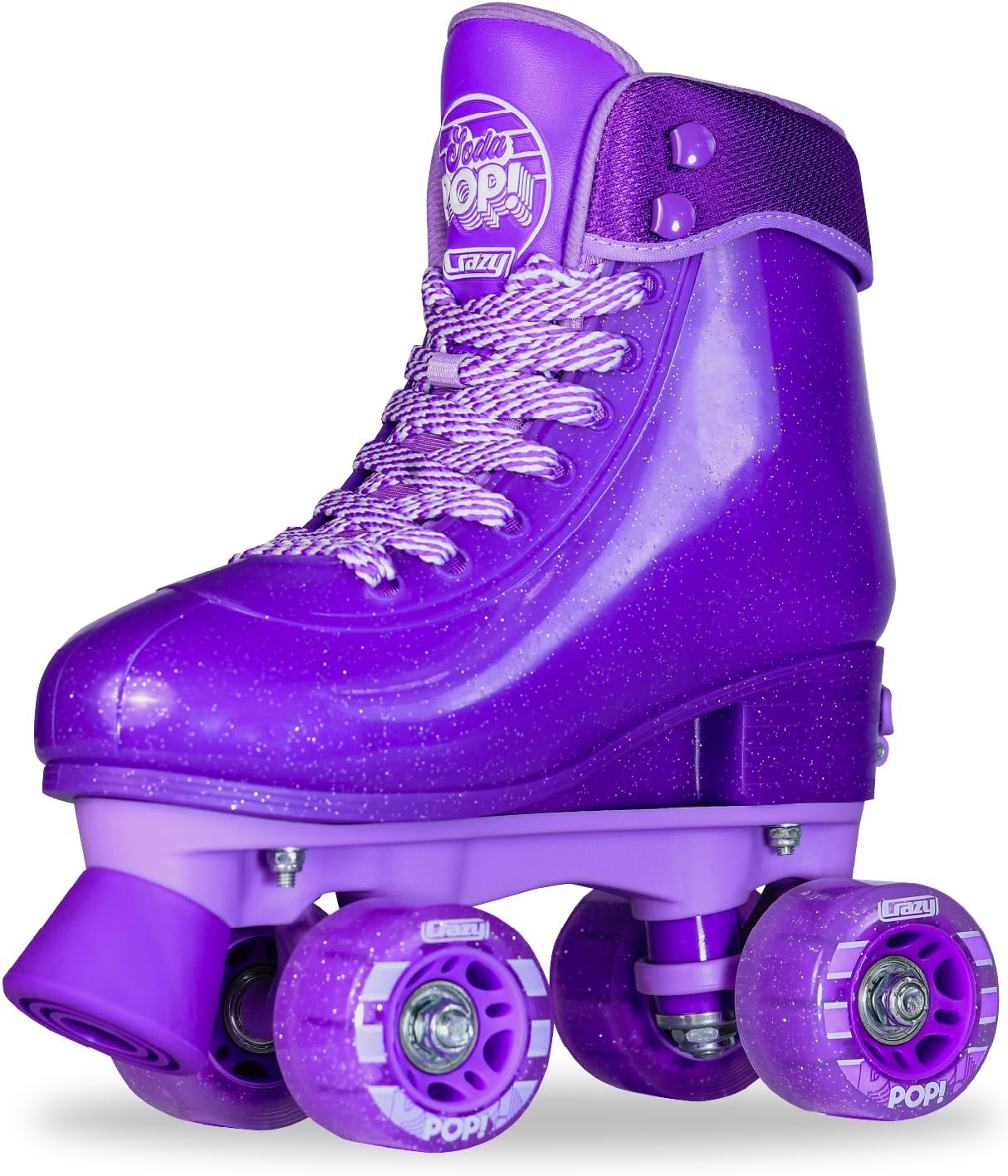 Crazy Skates Adjustable Roller Skates for Girls and Boys - Glitter Pop Collection - Size Adjustable to fit Four Sizes