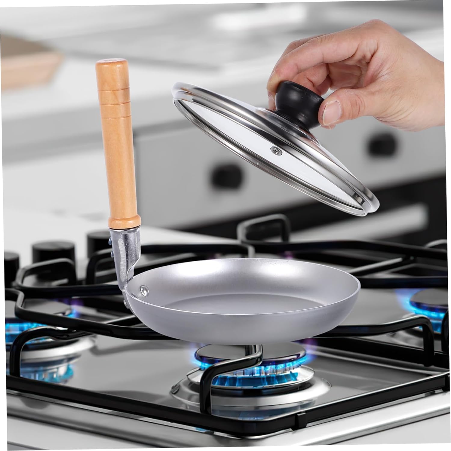 PRETYZOOM Egg Pan Japanese Tamagoyaki Frying Pan Nonstick Lid Perfect for Home Use