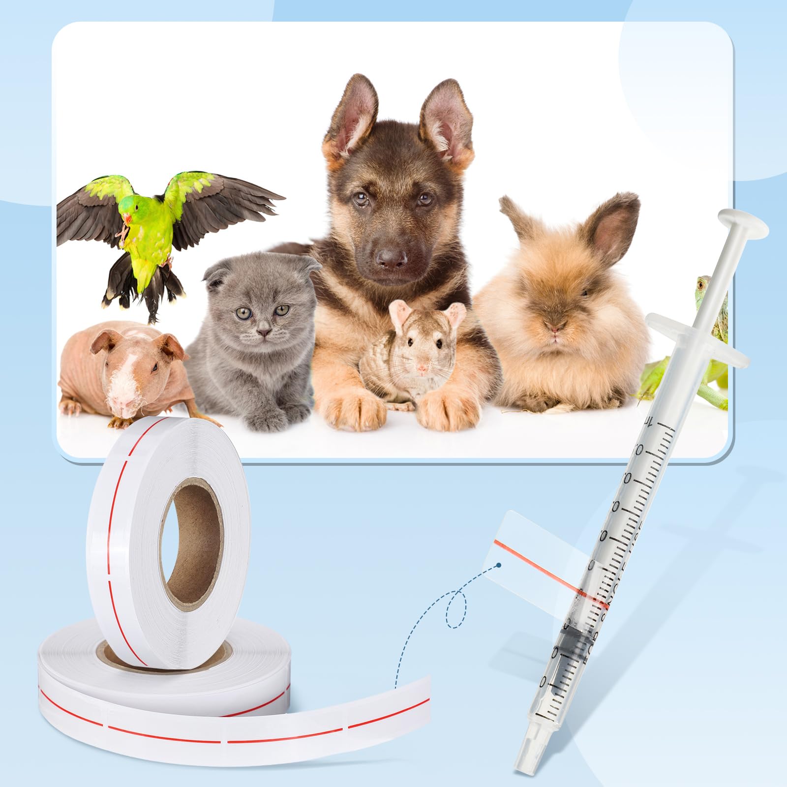 Dose Labels Veterinary Snapklik.com : Glenmal 6 Roll Syringe Line Stickers 1.5