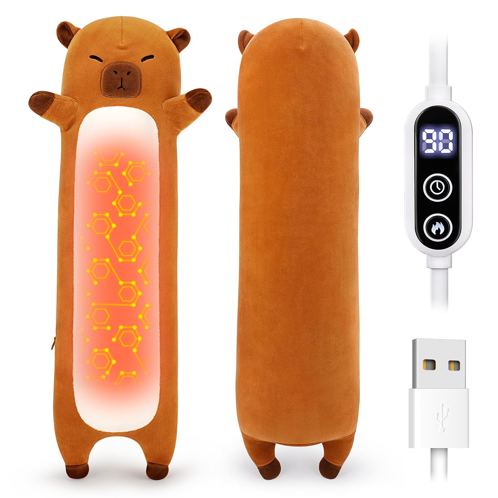 Almofada Térmica Capivara - Bichinho De Pelúcia Aquecido Por Usb Para Alívio De Cólicas