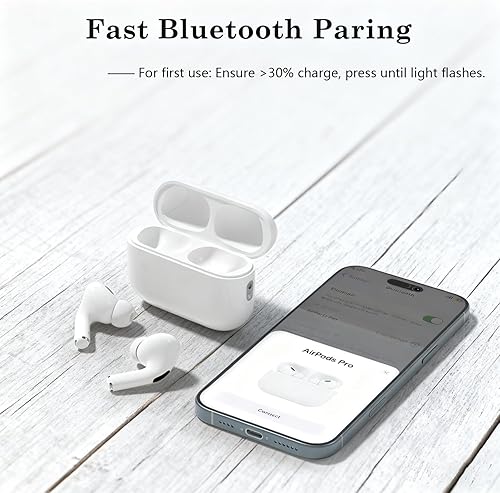 Miniatura 3 de Funda de carga inalámbrica para AirPods Pro de 2 y 1 generación, cargador de repuesto de puerto USB-C con emparejamiento rápido, alertas de audio,