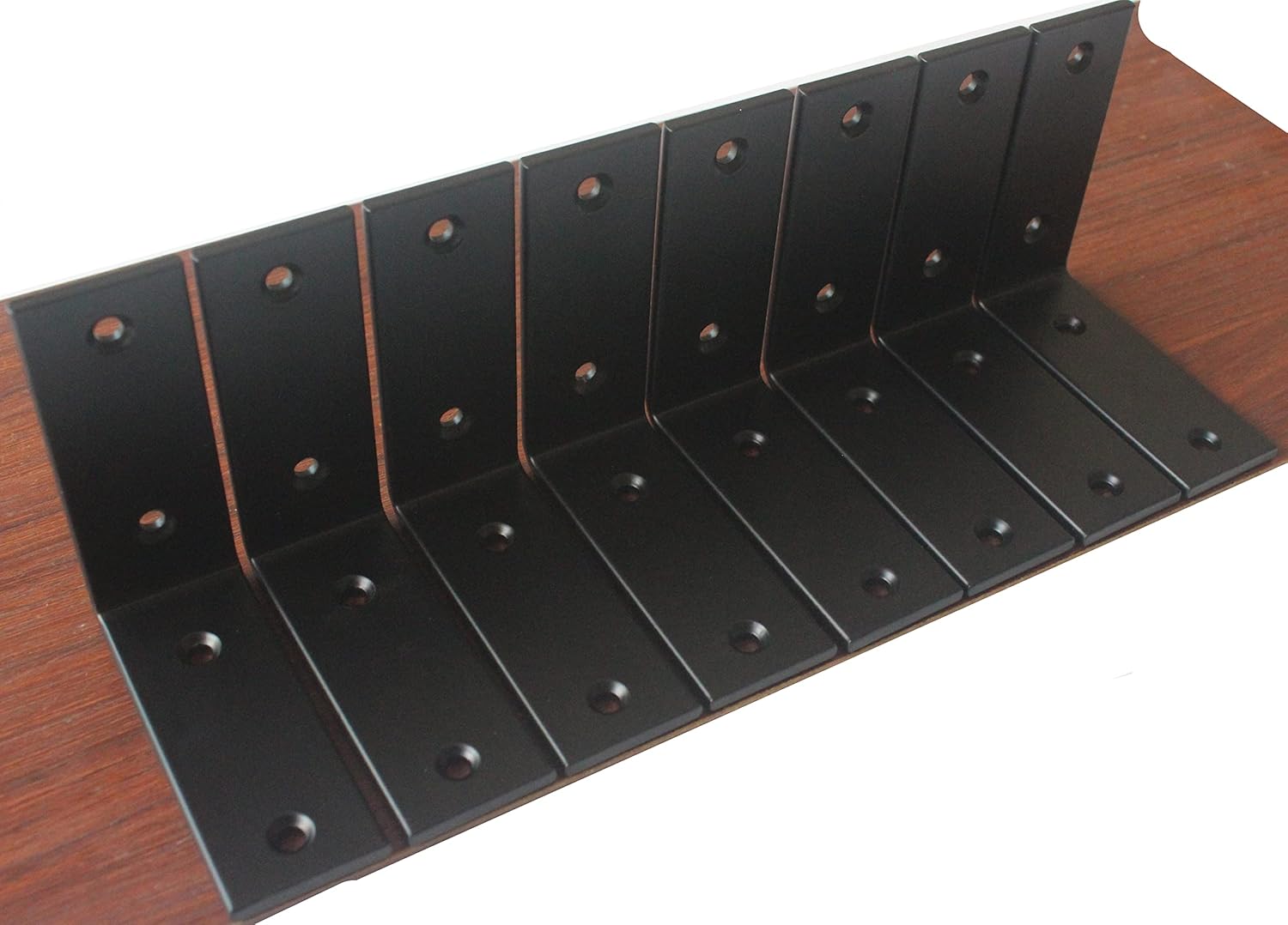 8 Pack L 4" x H 4" x W 1.5", 5mm Thick L Shelf Bracket, Iron Shelf