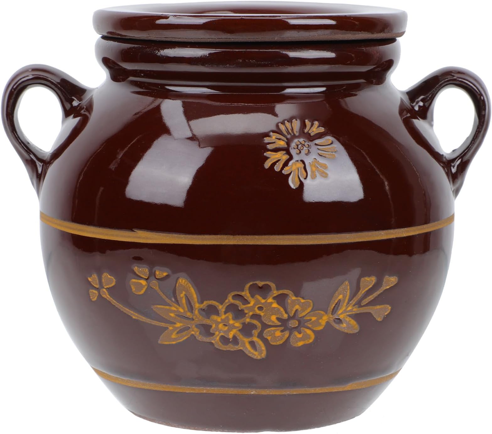 Ceramic Pickles Storage Jar 4 Jin Traditional Lard Container with Lid High Temperature Resistant Food Sealed Canister for Kitchen and Household Use