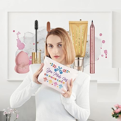 Miniatura 2 de LEVLO Coco Miguel - Bolsa de maquillaje cosmética para fanáticos de la película, regalo You Make Me Un Poco Loco Loco Coco, bolsa de maquillaje con