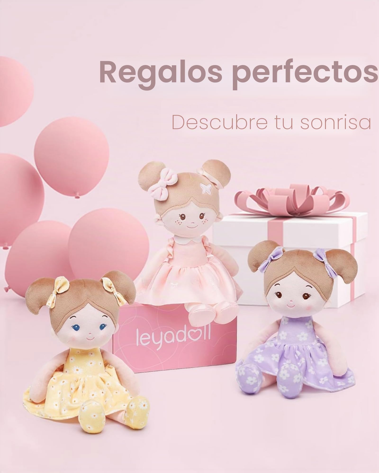 Poupée Peluche LeyaDoll 30 Cm – Douce, Lavable En Machine, Sécurisée Dès La Naissance – Mini Princess Petal-Tanned, Cadeau De Naissance Pour Fille