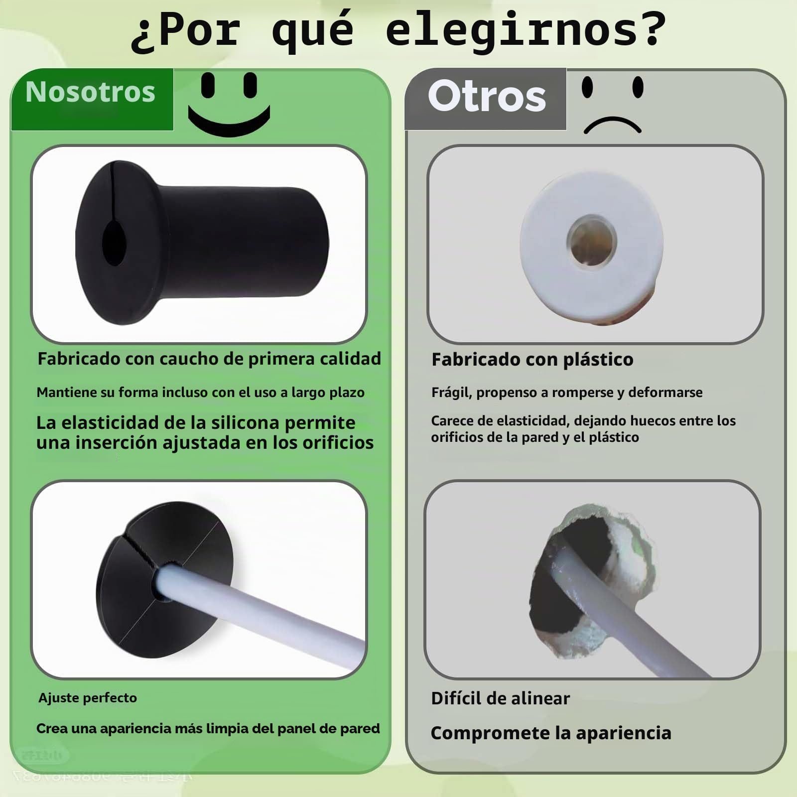 Pasacables de Pared de Silicona Negra 4 Unidades 19 mm para organización de Cables en Interiores y Exteriores Impermeables