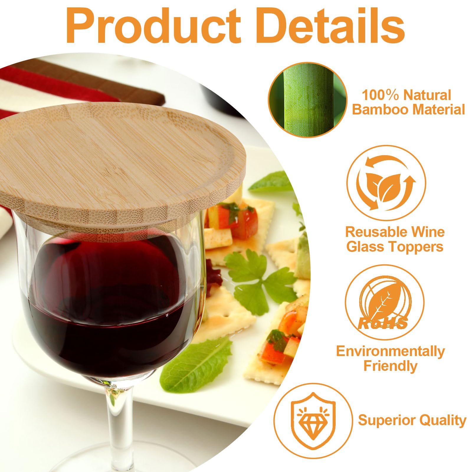 MOROBOR Weingläser, Snack-Tablett, 4 Stück, für Wein, Vorspeisen, Servierbrett, Holz, Snack-Tablett, Picknick-Teller, Party, Dessertteller für Party, Picknick