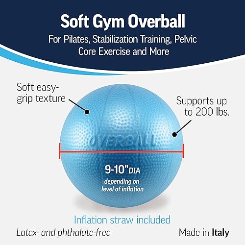 Miniatura 3 de OPTP Soft Gym Overball - Pelota de pilates inflable de 9 pulgadas para entrenamiento de estabilización, ejercicio de núcleo pélvico, posición