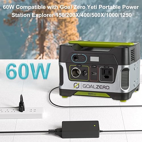 Miniatura 3 de Reemplazo de 15 V 60 W para Goal Zero Yeti Charger Adaptador de CA para Goal Zero Yeti 150 400 200X 500X Generador solar portátil Explorer para