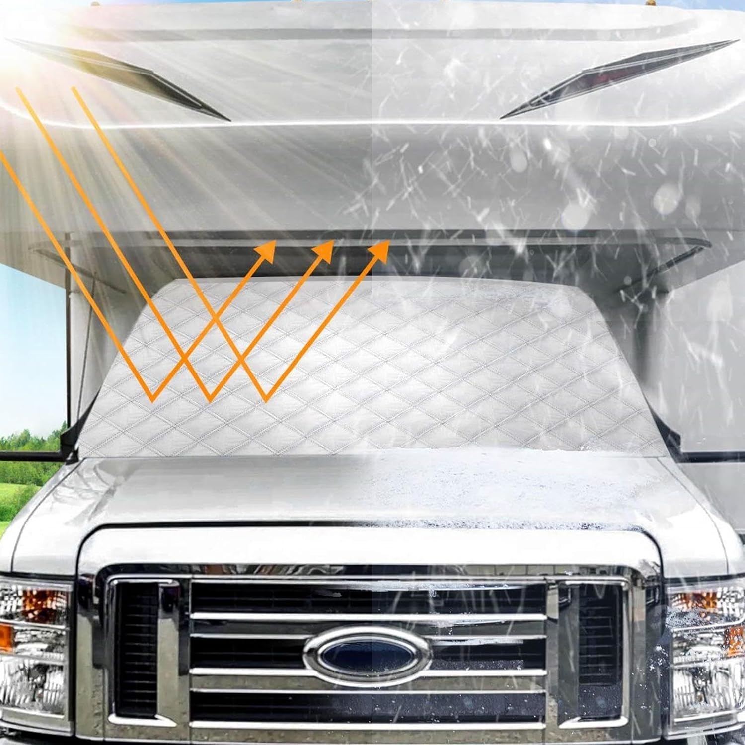 Snow Windshield Cover for Car - Uv-Proof Magnetic Sun Shade for Full Windshield Protection, Dustproof and with Easy Installation, Ideal for Suvs, Rvs, and Cars During Winter