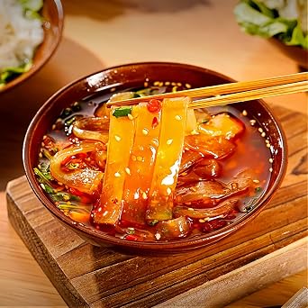 Authentic sweet potato wide noodles essential for hot pot | chewy and durable Malatang hot and sour noodles 270g (Sesame sauce)
