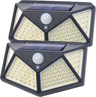 SUNET 100-LED Motion Sensor Outdoor Light IP65 Waterproof Wireless Led Solar Outdoor Lights Bright for Backyard Garden Fen...