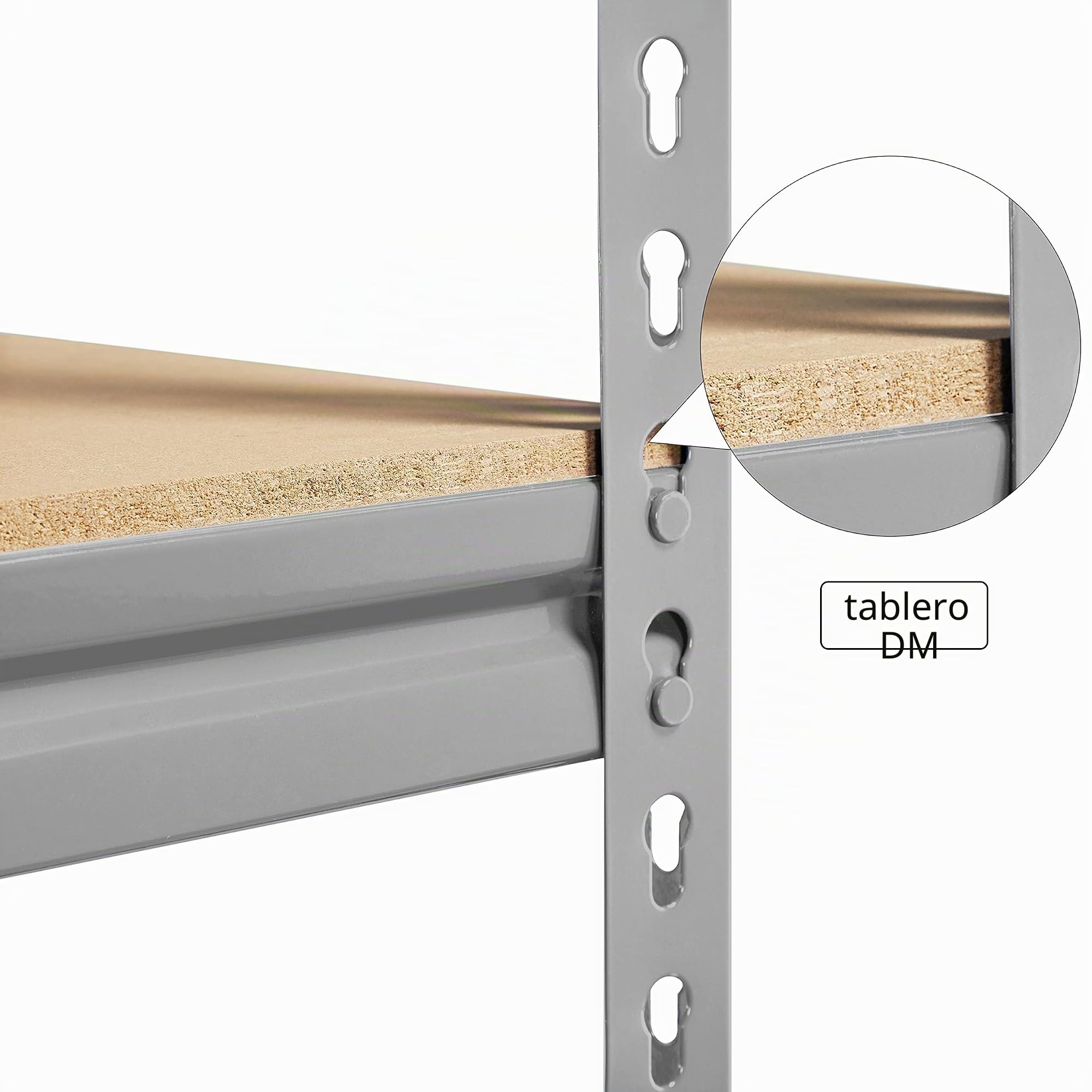 Yaheetech Estantería de Almacenaje Estantería Metálica Garaje Trastero Cocina Soporte 150 x 140 x 30 cm Gris Claro