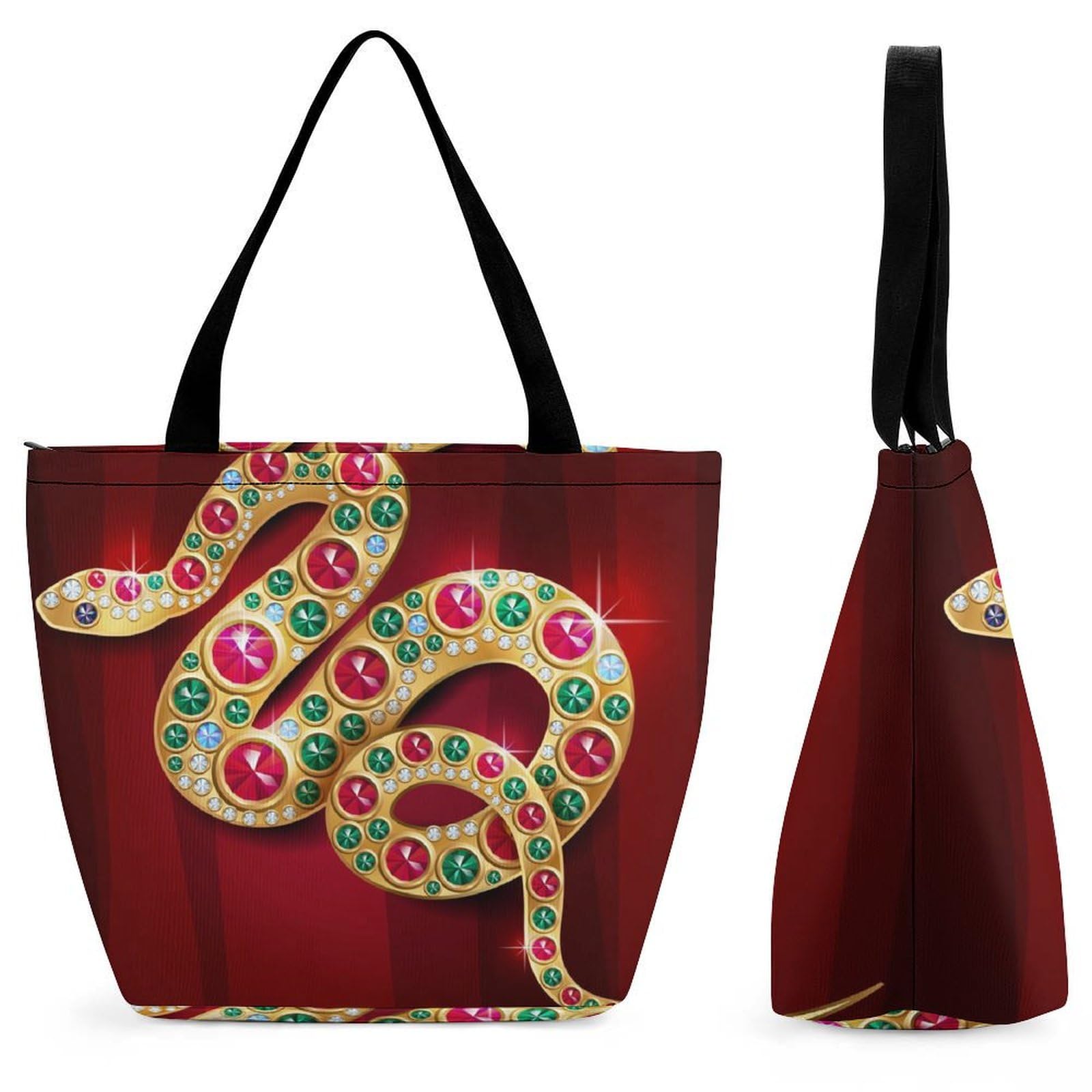 Sac de shopping pour voyage femme grand sac à main serpent et bandoulière - 8