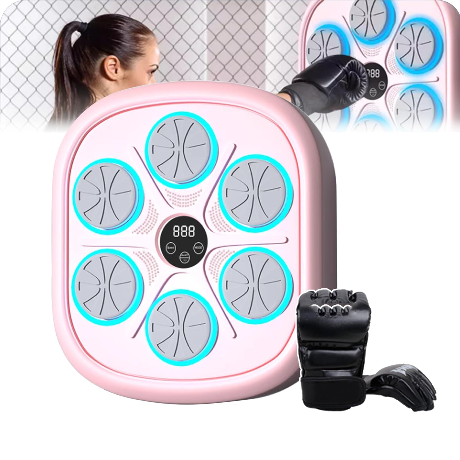 音楽ボクシングマシン Bluetooth対応 壁掛け式 フィットネス ダイエット Amazon.co.jp: ピンク大人用スマートミュージックボクシングマシン