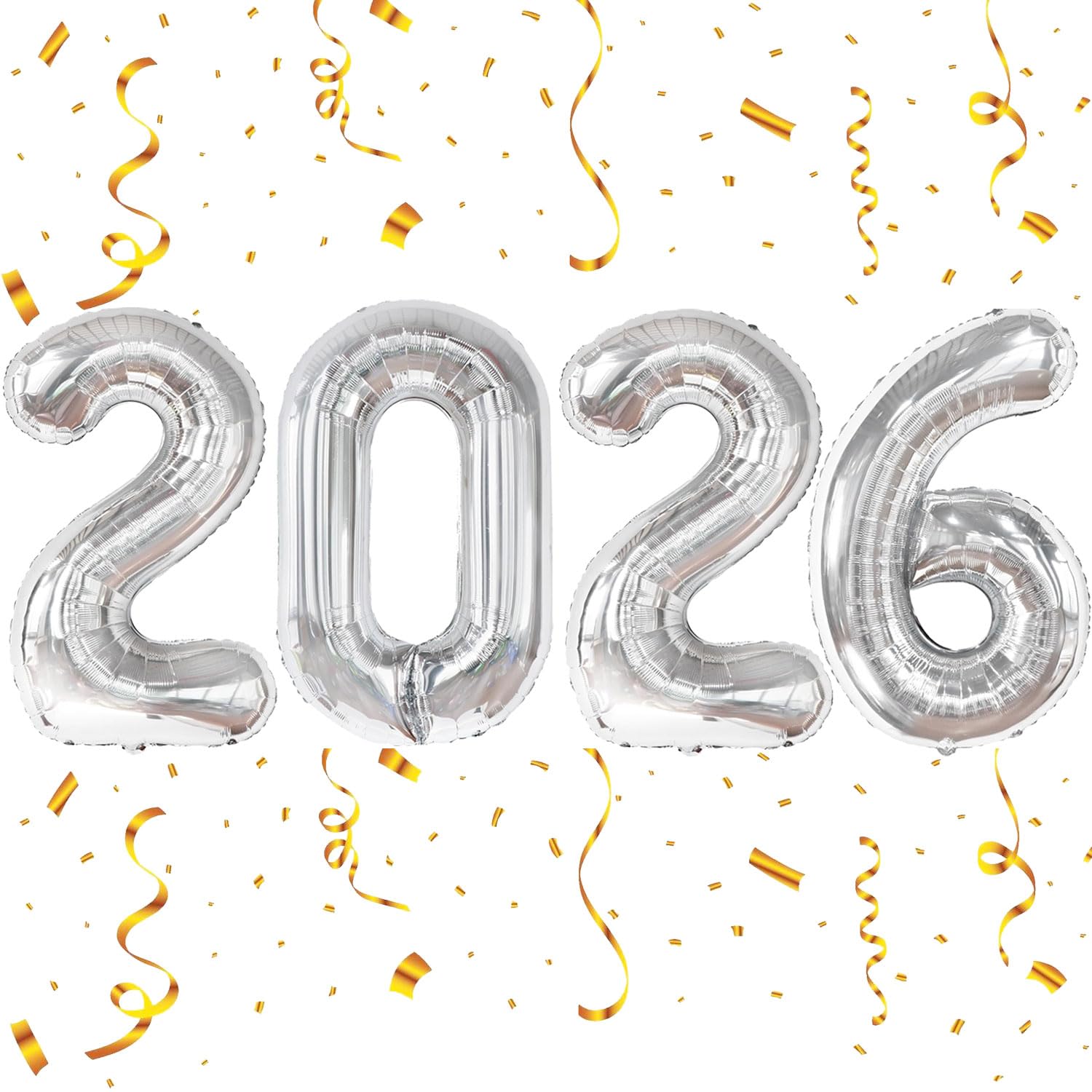 Photo 1 of Silver 2026 Numbers Balloons 16inch 2026 Mylar Foil Balloons for 2026 Graduation Decorations