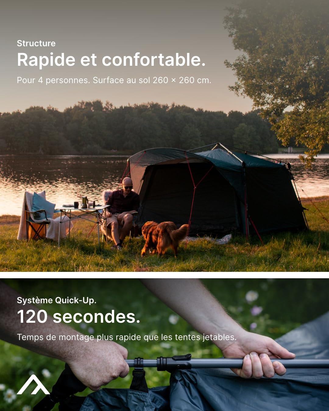 qeedo Quick Villa, Tente de Camping familiale (4 ou 5 Personnes) avec Quick-Up-System