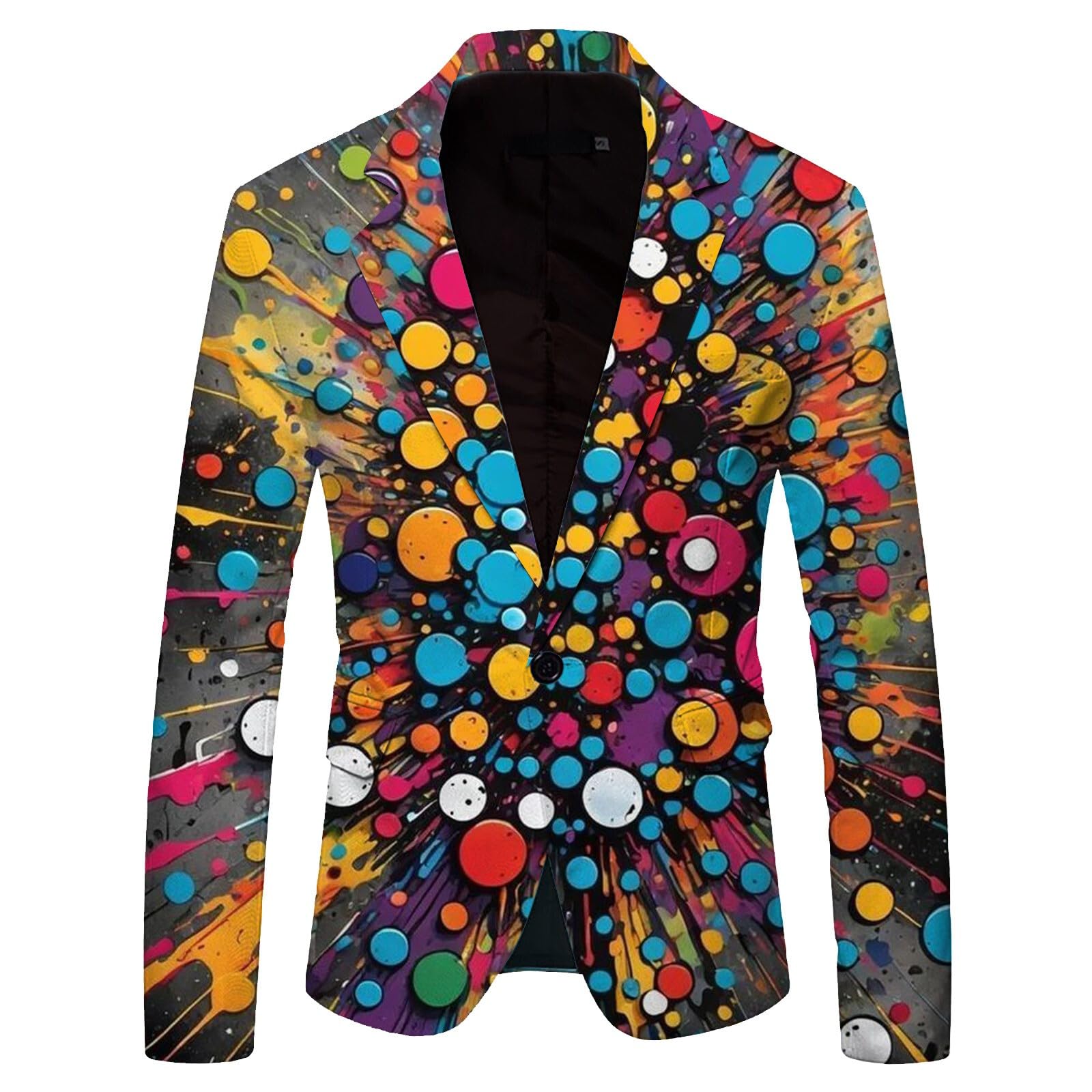 Blazer Uomo Casual Stampato, Giacca Elegante con Disegno Artistico e vestibilità Comoda, Abito Moderno da Uomo dal Look Creativo, Ideale per Festa, Evento e Lifestyle Urbano