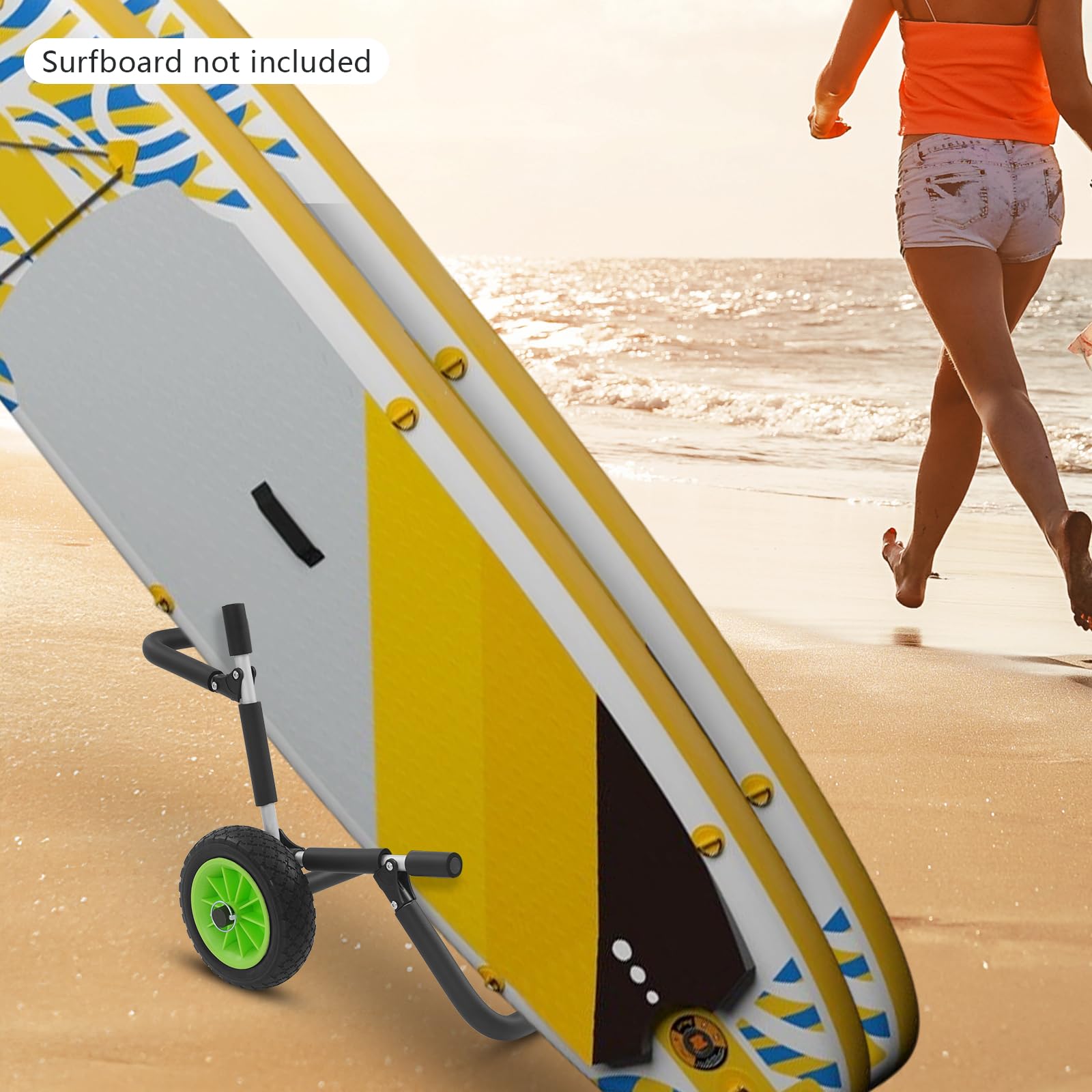 Carro plegable de transporte para kayak, para SUP, carro de canoa de aluminio, carro de kayak, para amantes de la canoa y el kayak