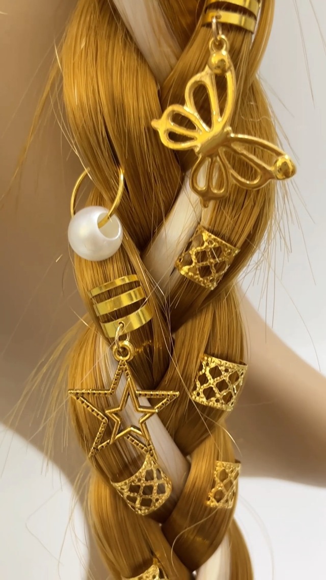 Amazon.com : Olen Gold Hair Jewelry for Braids, 25 Pcs Gold  display picture 1
