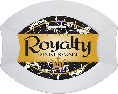 Miniatura 6 de Party Essentials Party Supplies - Vajilla de plástico elegante para bodas, cumpleaños, todas las ocasiones, platos de ensaladapostre, 20 unidades,