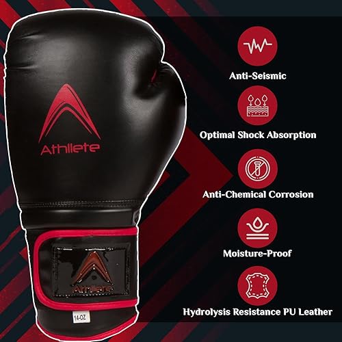 Miniatura 7 de Athllete Guantes de boxeo duraderos y cómodos para hombres y mujeres, acolchado extra grueso para boxeadores principiantes y entrenamiento físico,