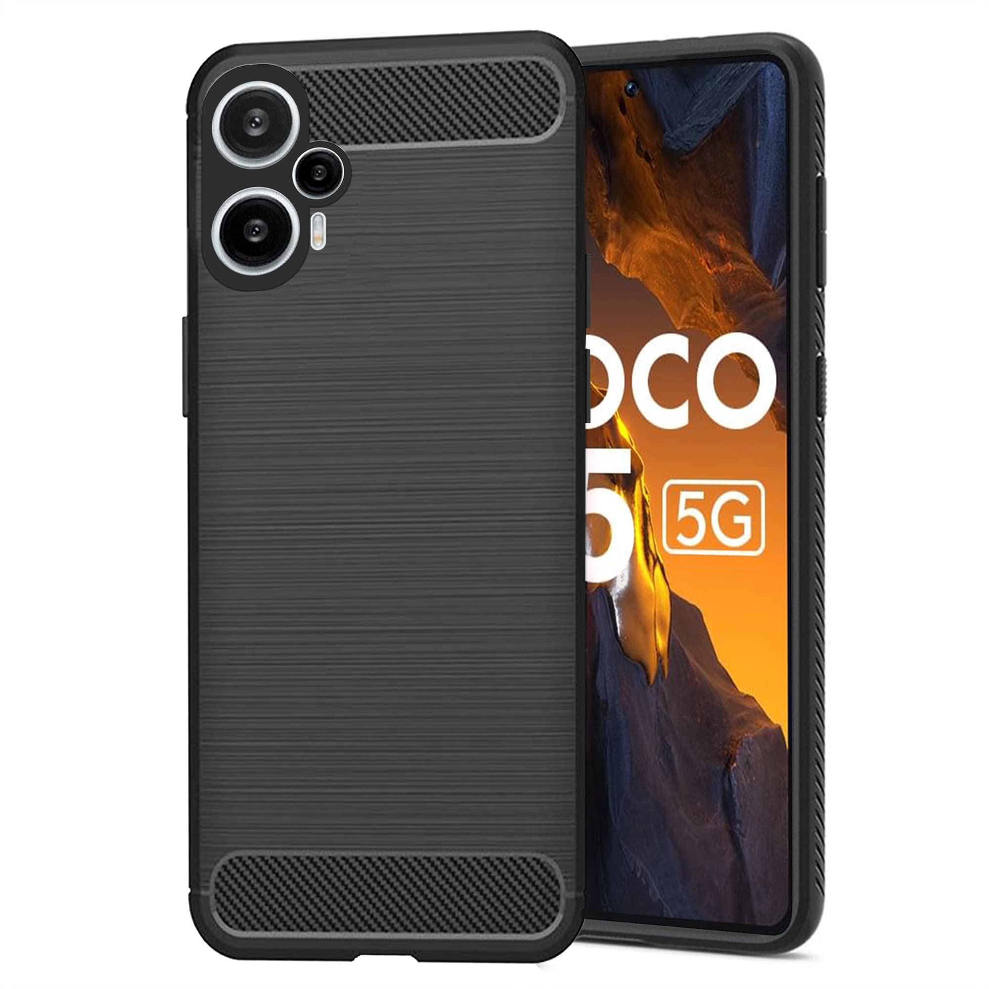 Knotyy Poco F5 5G Back Cover | Hybrid Shock Proof Case Cover| Matte Soft Silicon Flexible | Back Cover for Poco F5 5G (Black) (B0C5M5ZRQR) Amazon Price History, Amazon Price Tracker