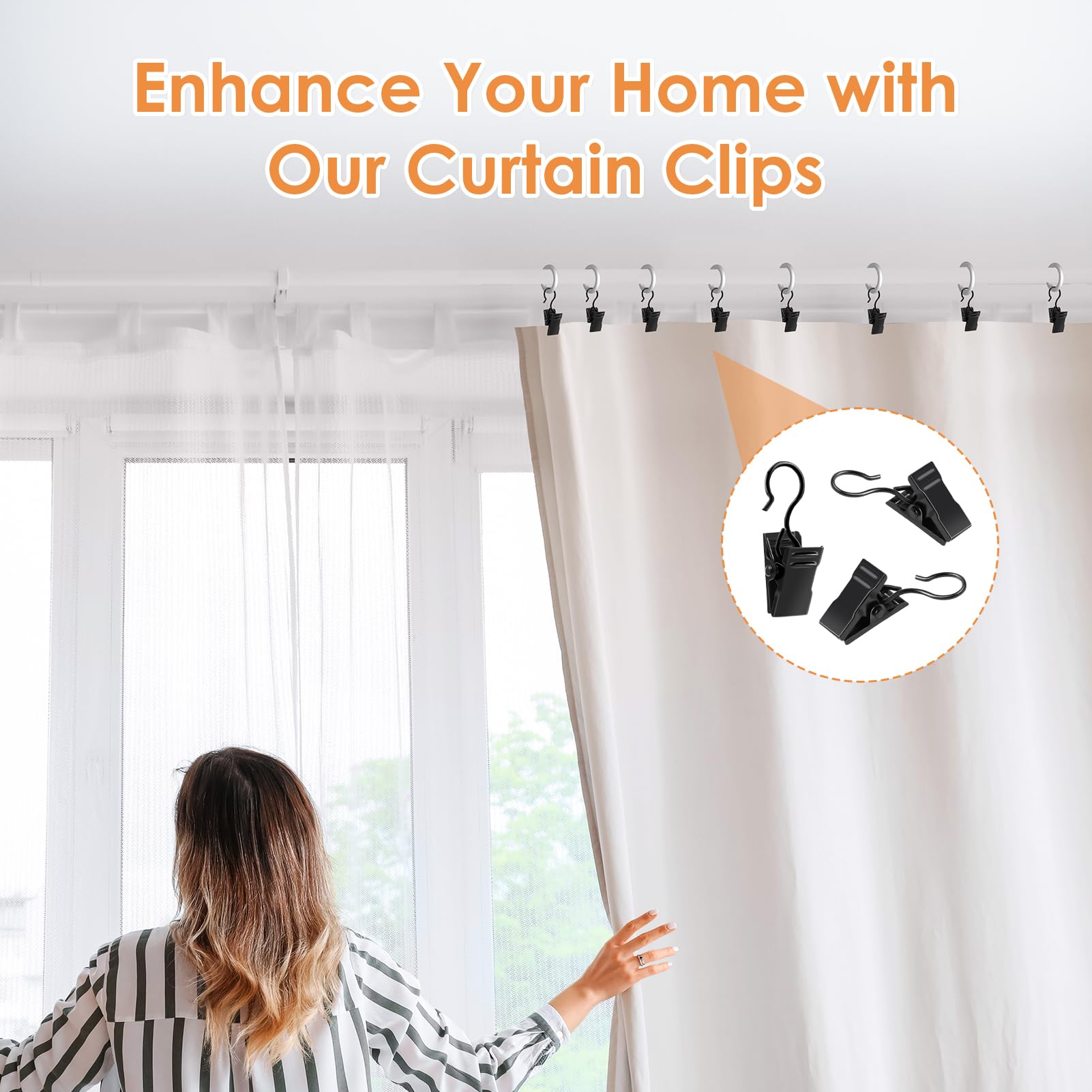 DTYGUIXE 60PCS Pinces à Crochet En Métal Pour Rail De Rideau - Glisseur Avec Pince Rouleau Coulissant - T-Glider Pour Rideaux De Fenêtre
