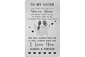 Etched Sister Wallet Card Gift for Birthday