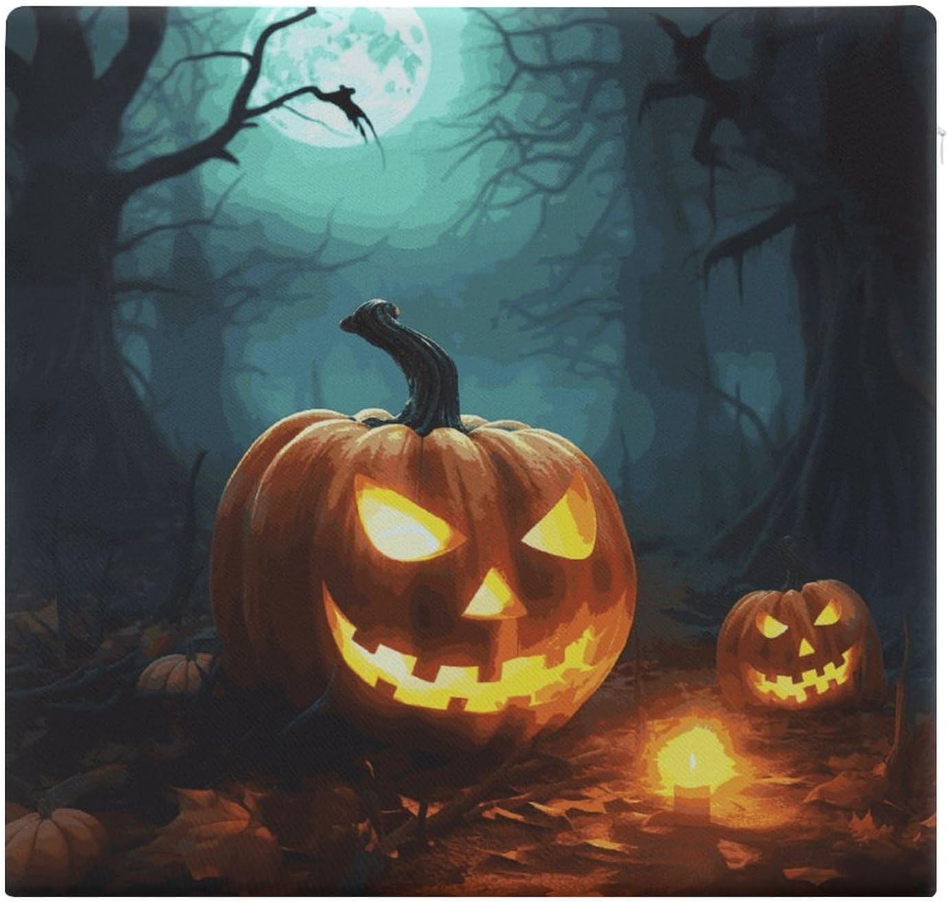 Happy Halloween Pumpkins Chair Cushion Floor Pillow Stool Cushion | Cushions with Removable Cover with Square Memory for for Chair Living Room Balcony Office Sofa,13.8*15*1.2 Inch