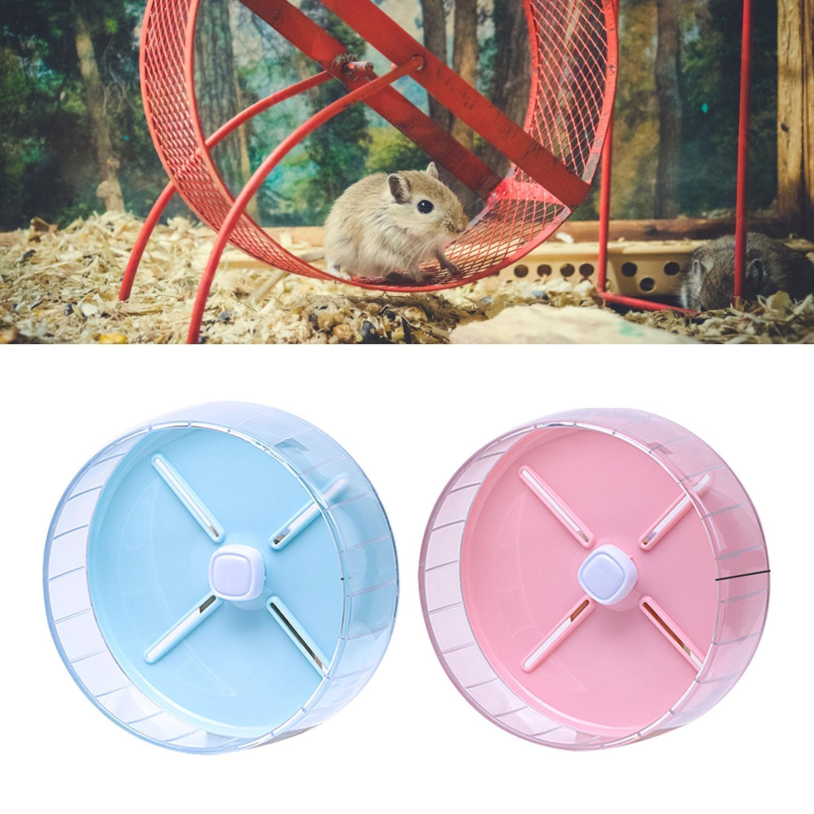 Roue De Hamster, Roues D'exercice Silencieuses Pour Hamster, Roues De Course Silencieuses Pour Gerbille Naine, Hamster Syrien, Rat, Souris(26cm-Bleu)