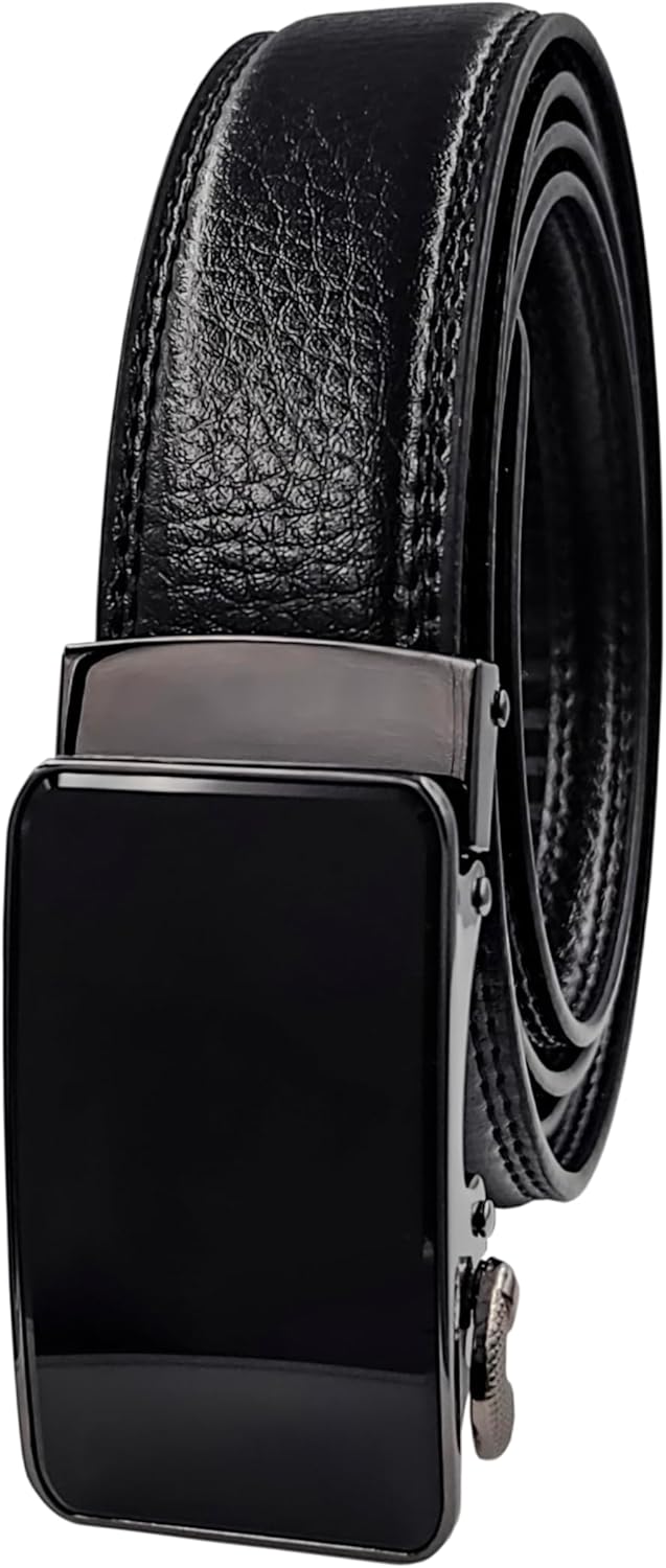 lightstar Women's Belt Leather Ratchet Dress Belt with Sliding Adjustable Buckle Width 1 1/4 inches, Length 52 inches