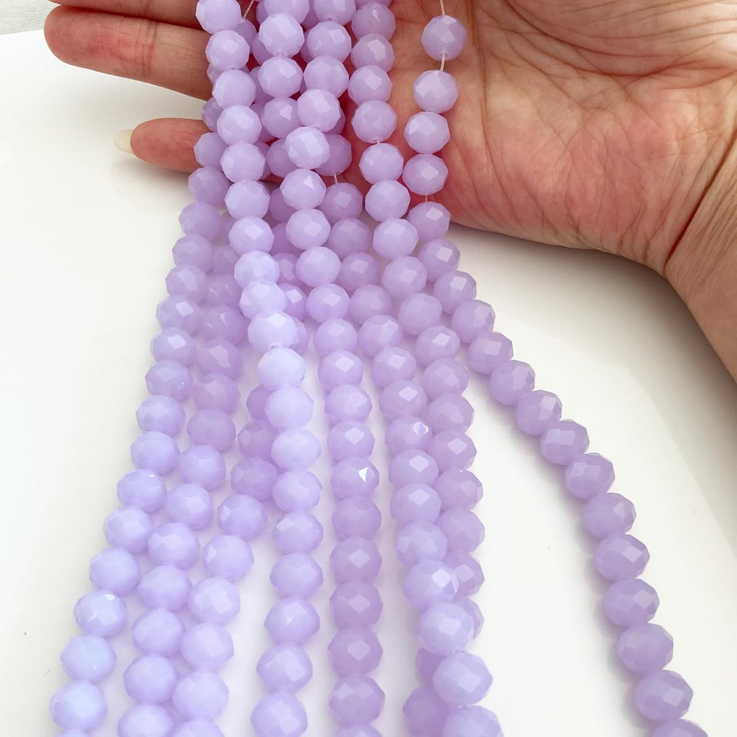 350Pcs 6mm Faceted Purple Glass Crystal Rondelle Beads for Jewelry Making, Bracelets, Wind Chimes, Suncatchers - Image 3