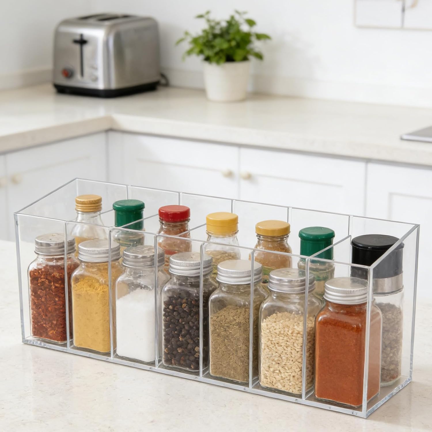 Plastic Beverage Packet Storage Container Xmas with Removable Dividers image 5