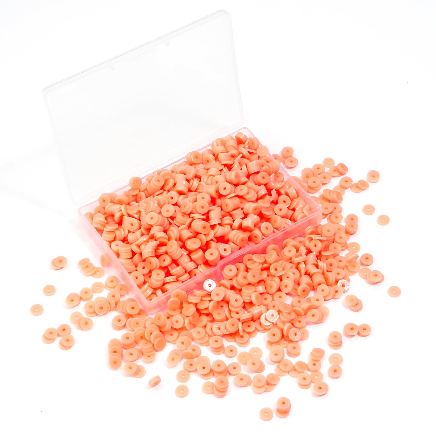 1000pcs Heishi Beads Orange Polymer Clay Beads for Jewelry Making Bracelets Necklace 6mm