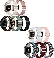 Vista 1 de Paquete de 10 correas para Fitbit Versa 3/Fitbit Versa 4 Band/Fitbit Sense bandas para hombres y mujeres, correa elástica ajustable de nailon