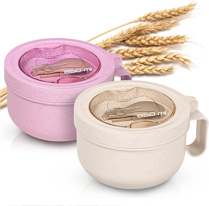 Chiir Microwave Soup Mugs with Lids, Microwave Safe Mug