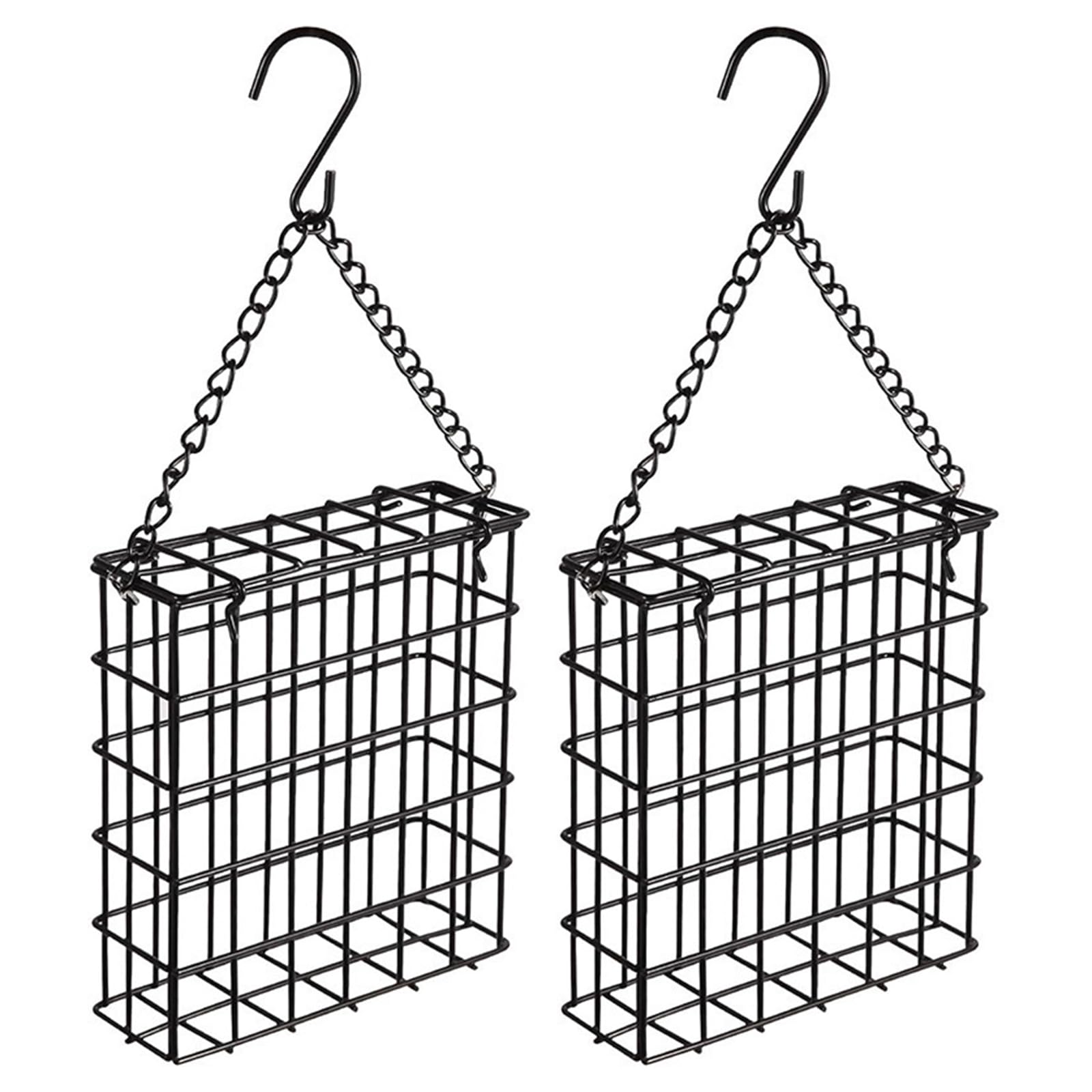 Ljmyy 2 Piece Rectangle Hanging Bird Feeder Metal Net For Hummingbirds And Wild Birds In Garden Balconies