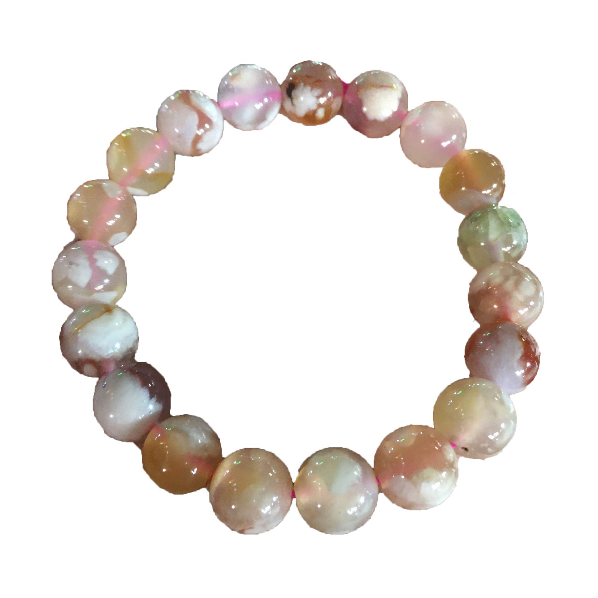 Bracelet d'agate naturel à fleurs flottantes perles de pierre - 5