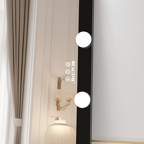 Miniatura 3 de ANYHI Espejo de longitud completa con luces, espejo de tocador de cuerpo completo de 63 x 24 pulgadas, espejo de cuerpo completo con luces LED,