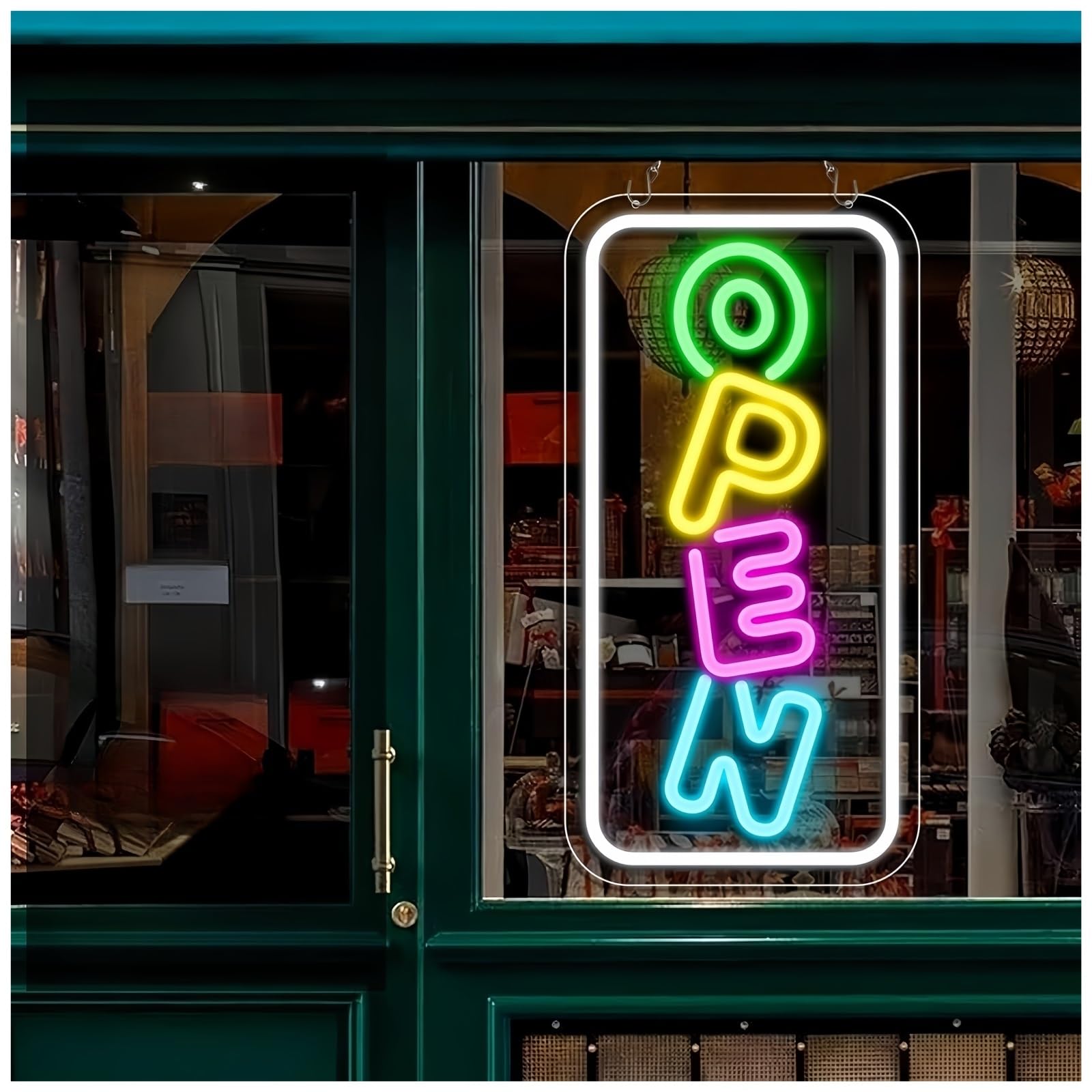 Generico luci al neon Insegna al neon aperta a LED per attività commerciale Luminosa colorata Porta finestra del negozio Caffetteria