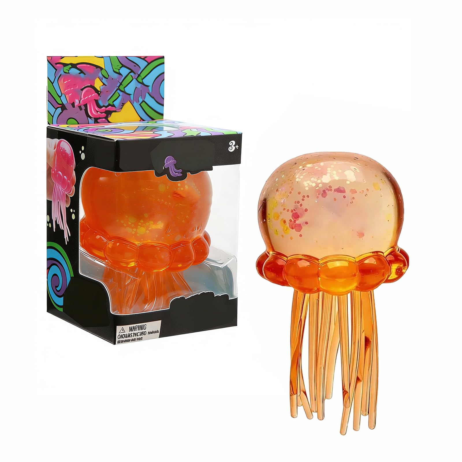 Nee doh Jellyfish Squeeze Toys, Drop Malt Sugar Balls Relieve Stress, Sensory Toy with a Super Solid Squish for Adult, Squishy Ultra Squishy and Moldable Slow Rise Needoh B