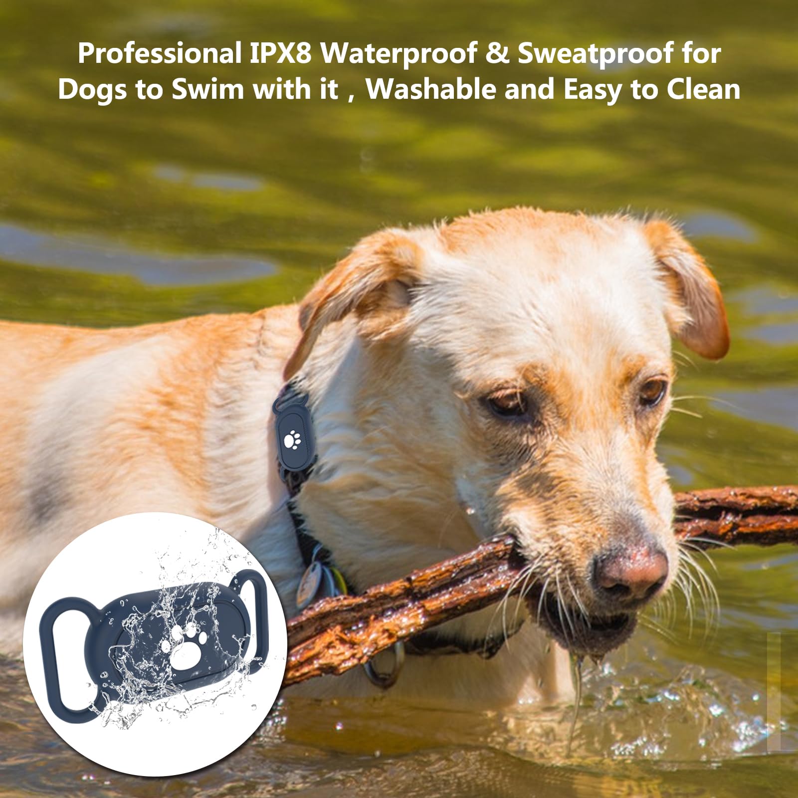 Aircawin for Samsung Galaxy SmartTag2 Dog Collar Holder Case(2 Pack),Waterproof Silicone Pet Collar Case for Galaxy SmartTag 2 Case,Anti-Lost Tag2 Case Holder Cover for Cat Collars Charms-Blue&Pink