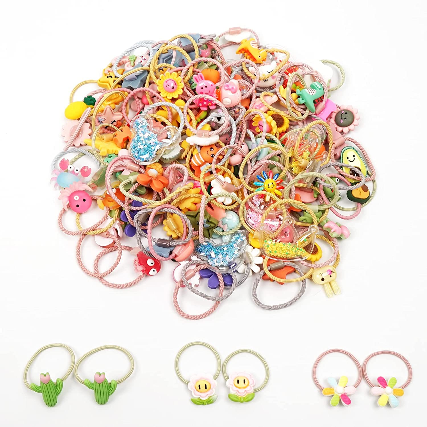Glamifirsto 5 pair Girls Elastic Hair Ties, Baby Girls Cute Cartoon Hair Ties, Elastic Soft Rubber Bands Hair Bands Ponytail Holders Hair Accessories for Girls, Toddlers, Kids, Teens, Children (B09XKJWKG7) Amazon Price History, Amazon Price Tracker
