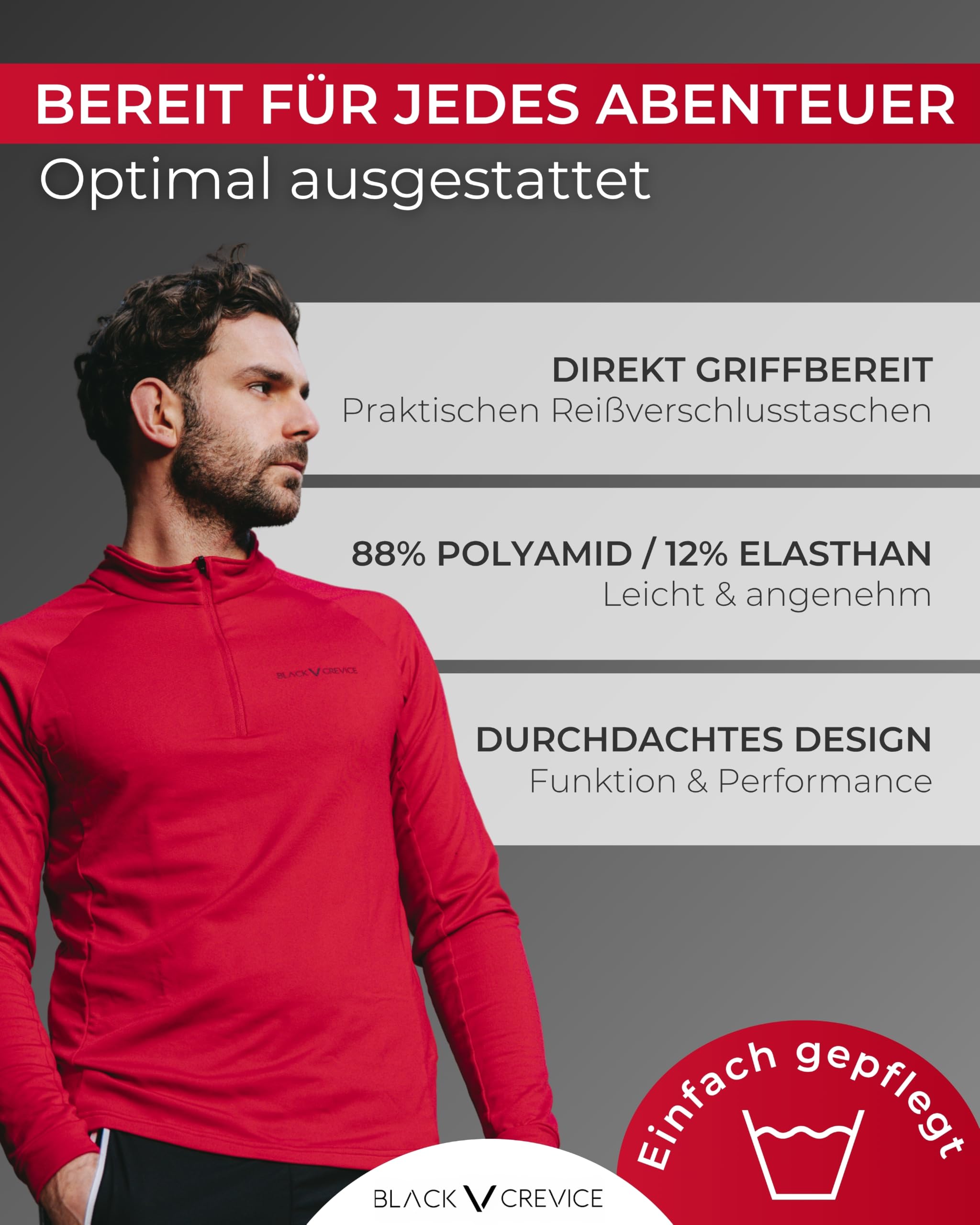 Black Crevice Herren T- Zip Off Leg Trekkinghose I Herren Wanderhose mit abnehmbaren Beinen I atmungsaktive, strapazierfähige & Wasserabweisende Outdoor-Hose