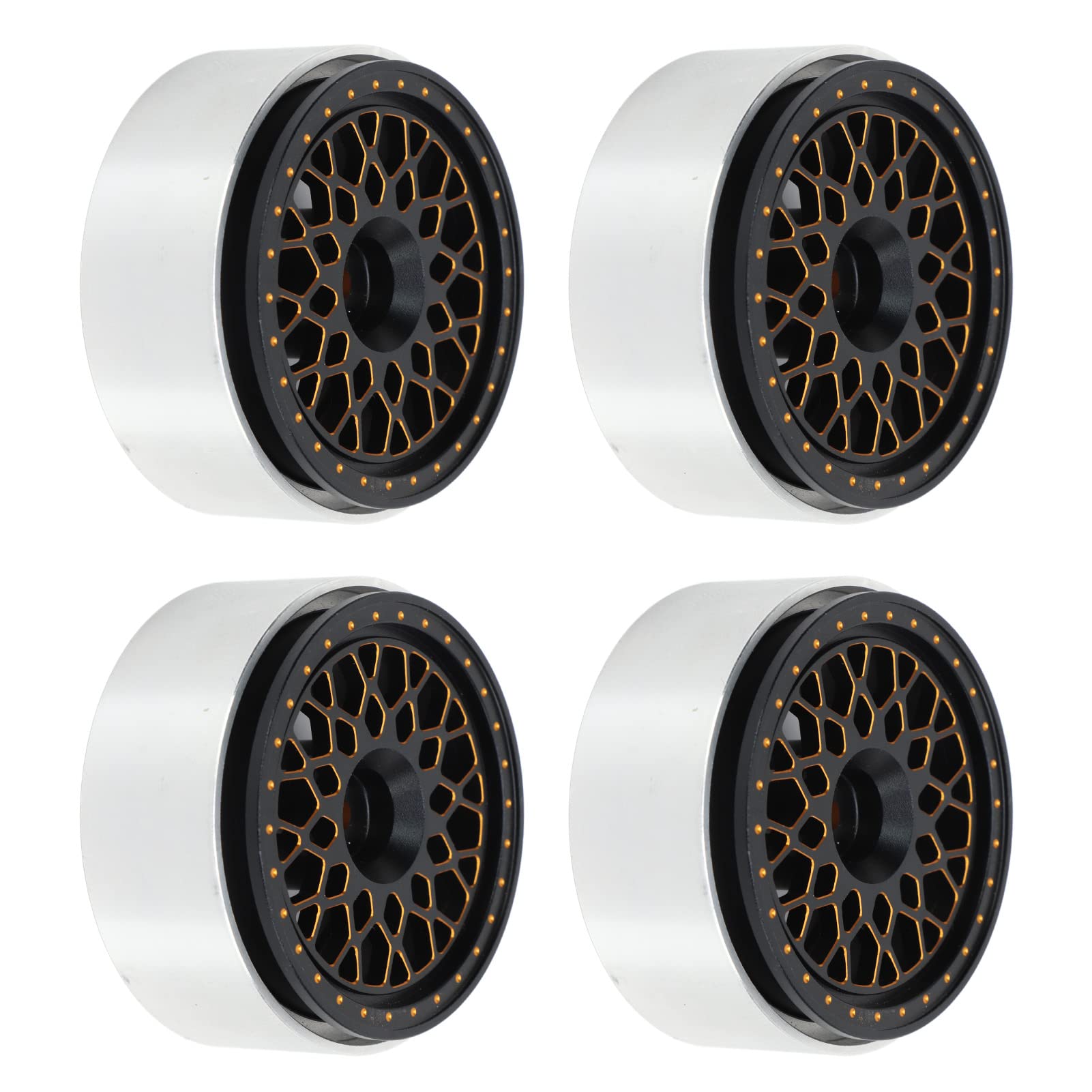 Cerchio con bloccaggio a perni RC in lega di alluminio da 1,9 pollici, ruota RC con copriruota e chiave, per auto RC 1/10; set di cerchi in metallo lavorati a CNC con